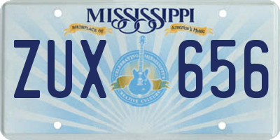 MS license plate ZUX656