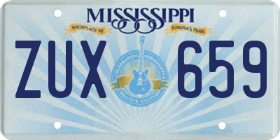 MS license plate ZUX659