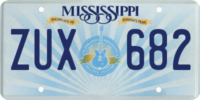 MS license plate ZUX682