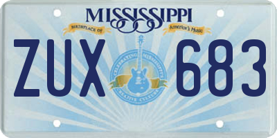 MS license plate ZUX683