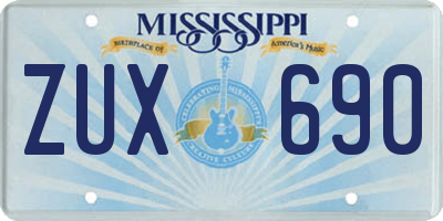 MS license plate ZUX690