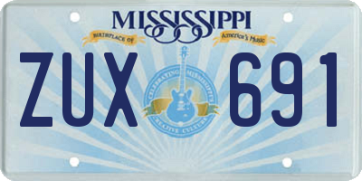 MS license plate ZUX691