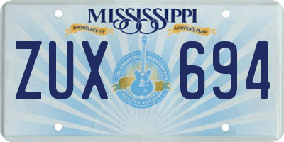 MS license plate ZUX694