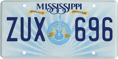MS license plate ZUX696