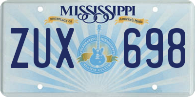 MS license plate ZUX698