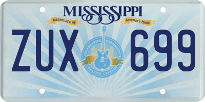 MS license plate ZUX699