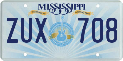 MS license plate ZUX708
