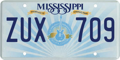 MS license plate ZUX709