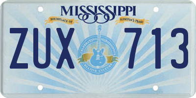 MS license plate ZUX713