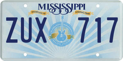 MS license plate ZUX717