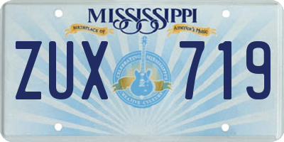MS license plate ZUX719