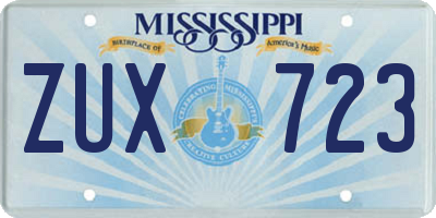 MS license plate ZUX723