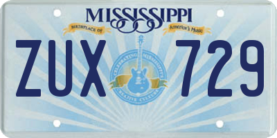 MS license plate ZUX729