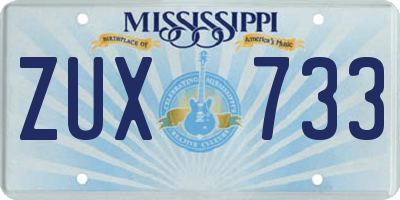 MS license plate ZUX733