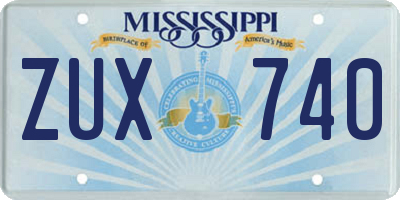 MS license plate ZUX740