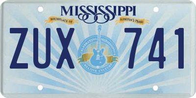 MS license plate ZUX741