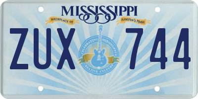 MS license plate ZUX744