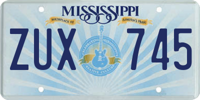 MS license plate ZUX745