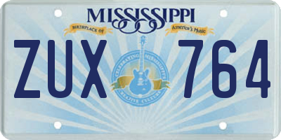 MS license plate ZUX764