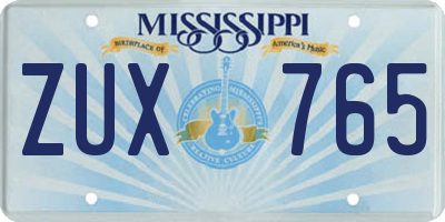 MS license plate ZUX765