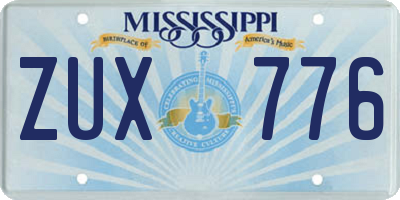 MS license plate ZUX776