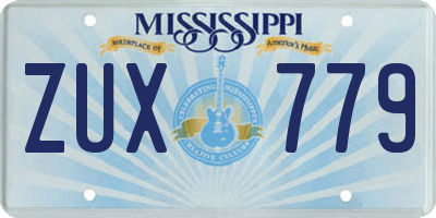 MS license plate ZUX779