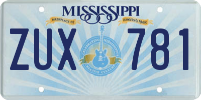 MS license plate ZUX781