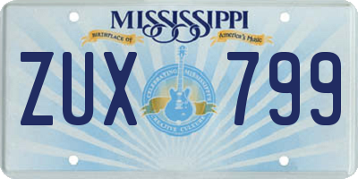 MS license plate ZUX799