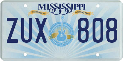 MS license plate ZUX808
