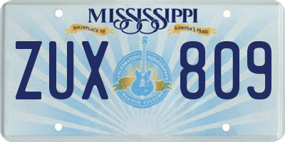MS license plate ZUX809