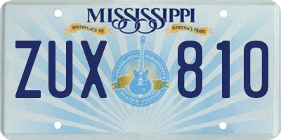 MS license plate ZUX810