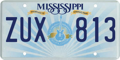 MS license plate ZUX813