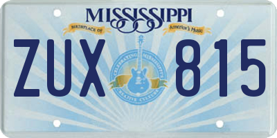 MS license plate ZUX815