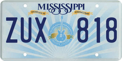 MS license plate ZUX818