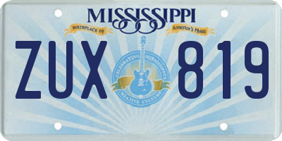 MS license plate ZUX819