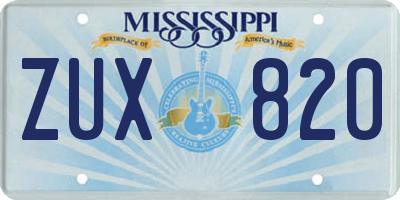 MS license plate ZUX820