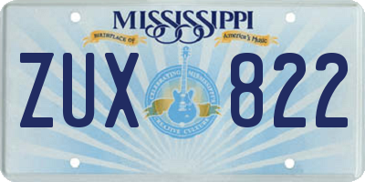 MS license plate ZUX822
