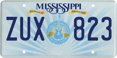 MS license plate ZUX823