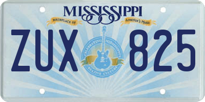 MS license plate ZUX825