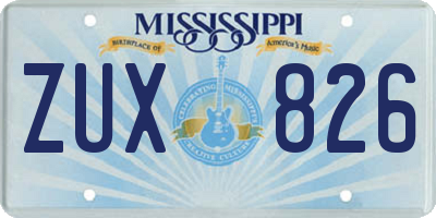 MS license plate ZUX826