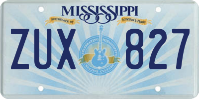 MS license plate ZUX827
