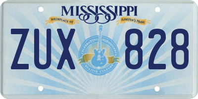 MS license plate ZUX828