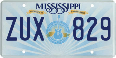 MS license plate ZUX829