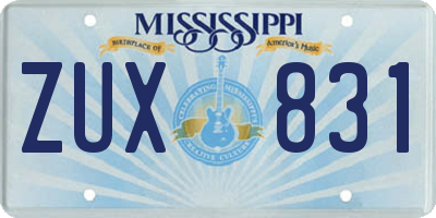 MS license plate ZUX831