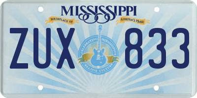 MS license plate ZUX833