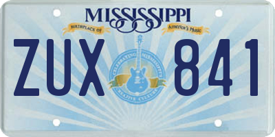 MS license plate ZUX841