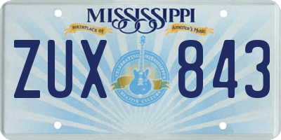 MS license plate ZUX843
