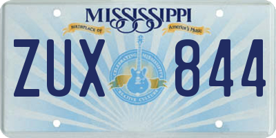 MS license plate ZUX844