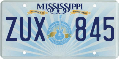 MS license plate ZUX845