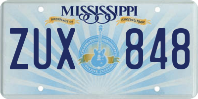 MS license plate ZUX848